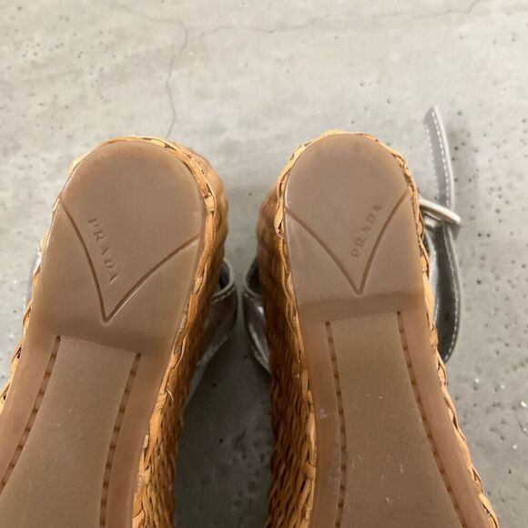 Prada Woven Metallic Wedges - Picture 9 of 11